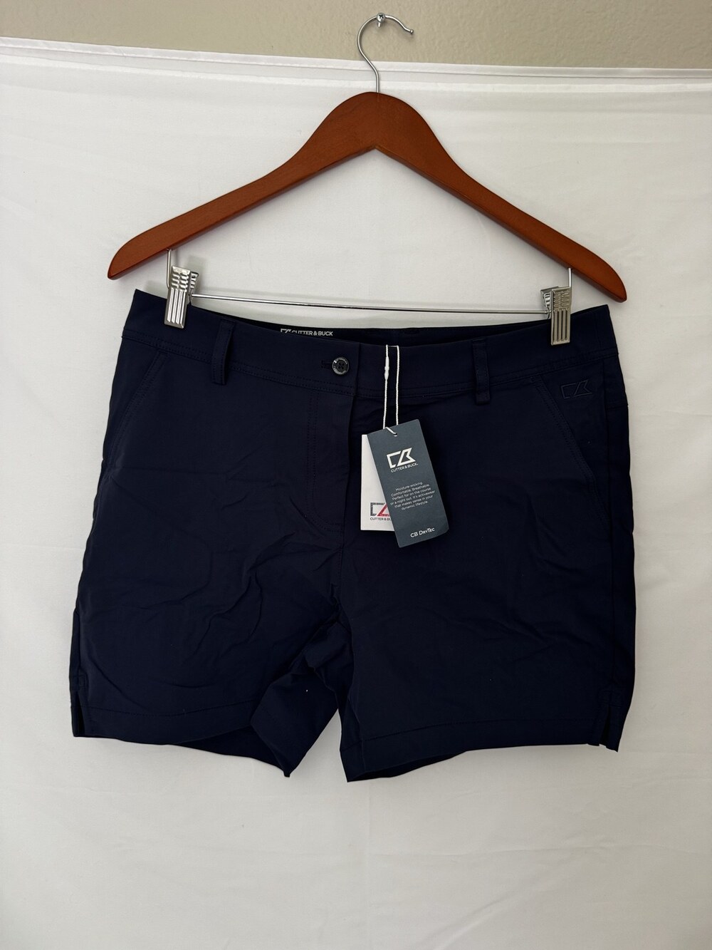 Cutter & Buck Navy Golf Shorts Womens Size 8 CB DryTec Stretch NWT